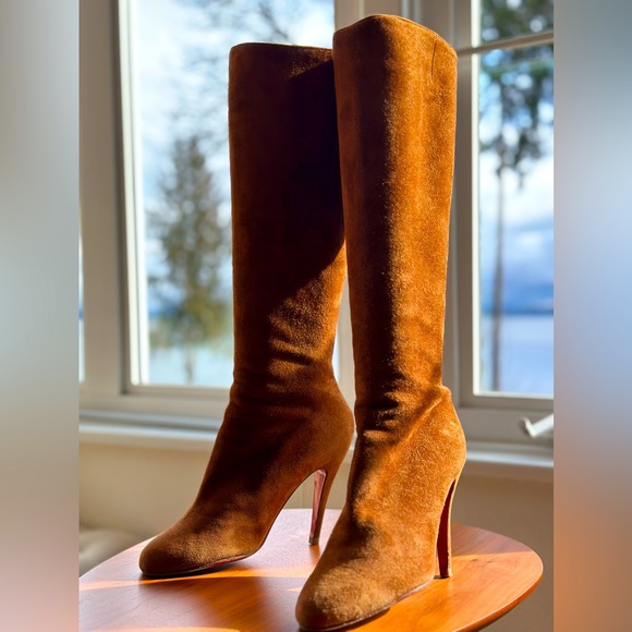 Christian Louboutin Shoes - Christian Louboutin Caramel Suede Boots